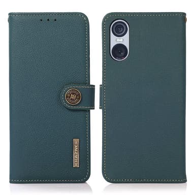 Mobilplånbok 3-kort läder RFID Sony Xperia 10 VI - Grön