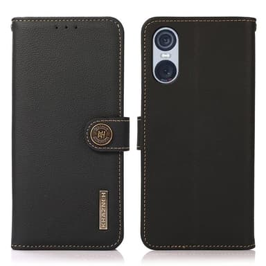 Mobilplånbok 3-kort läder RFID Sony Xperia 10 VI - Svart