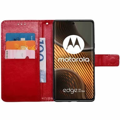 Plånboksfodral 3-kort Motorola Edge 50 Ultra - Röd