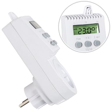 tectake Termostat för stickkontakt TS10 - vit