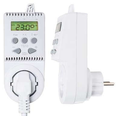 tectake Termostat för stickkontakt TS10 - vit