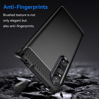 SKALO Sony Xperia 1 V Armor Carbon Stöttåligt TPU-skal - Svart