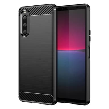 SKALO Sony Xperia 10 V Armor Carbon Stöttåligt TPU-skal - Svart