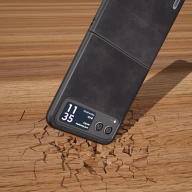 SKALO Motorola Razr 40 5G ABEEL PU-Läder Fold Skal - Svart