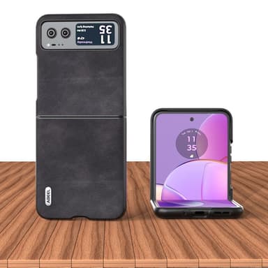 SKALO Motorola Razr 40 5G ABEEL PU-Läder Fold Skal - Svart