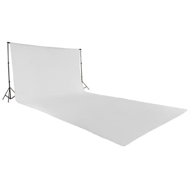 tectake Fotobakgrund / Backdrop set 3x6m med väska - vit