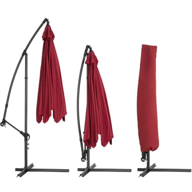 tectake Parasoll 350 cm - röd