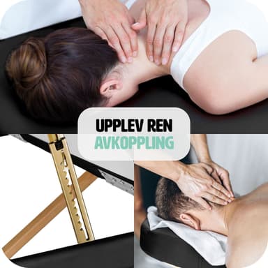 tectake 3-zons massagebänk Sawsan oval med 5 cm stoppning och träram - svart
