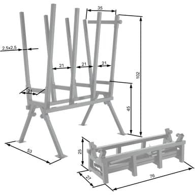 tectake Sågbock typ 2 - svart