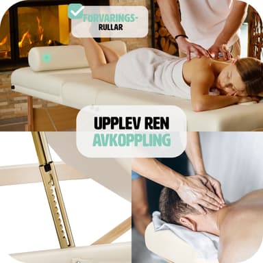 tectake 3-zons massagebänksset Somwang med 7,5 cm stoppning, hjul och träram - beige