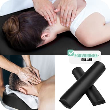 tectake Freddi 2-zons massagebänk med 5 cm stoppning, hjul och träram - svart
