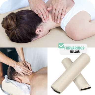 tectake Freddi 2-zons massagebänk med 5 cm stoppning, hjul och träram - beige