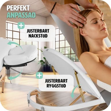 tectake 3-zons massagebänk Sawsan oval med 5 cm stoppning och träram - vit