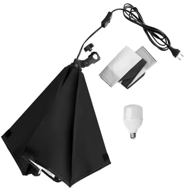 tectake Set med 2 studiolampor med softbox, stativ och väska - svart