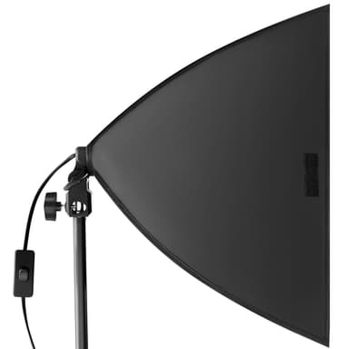 tectake Set med 2 studiolampor med softbox, stativ och väska - svart
