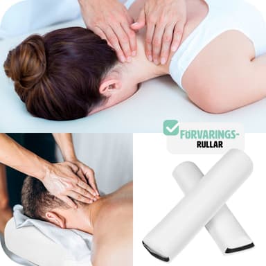 tectake Freddi 2-zons massagebänk med 5 cm stoppning, hjul och träram - vit