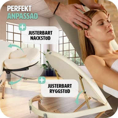 tectake 3-zons massagebänk Sawsan oval med 5 cm stoppning och träram - beige