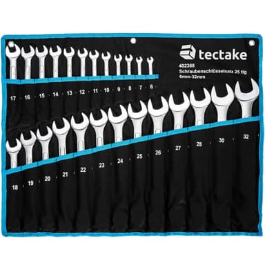 tectake Blocknyckelsats 25 delar - svart/blå