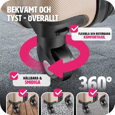 tectake Resväskeset Cleo, 4 resväskor med bagagevåg och taggar - champagne