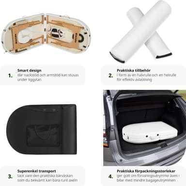 tectake 3-zons oval massagebänk med 5 cm stoppning, kuddar och träram - vit