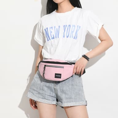 Stänksäker midjeväska crossbody väska Rosa