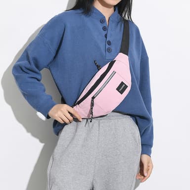 Stänksäker midjeväska crossbody väska Rosa