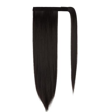 Clip-on ponytail extensions hästsvans rak Svart