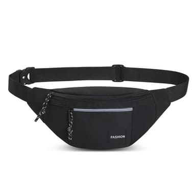 Stänksäker midjeväska crossbody väska Svart