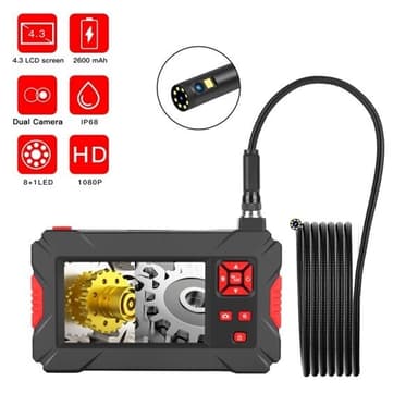 Vattentät inspektionskamera dual camera med 4.3"" display 5m