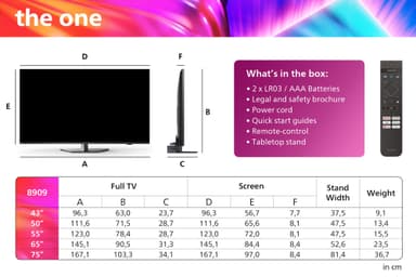 Philips 50" The One PUS8909 4K LED Ambilight Smart TV (2024)