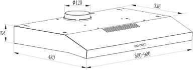 Ecotronic Underbyggd Köksfläkt EBU603B (svart 60cm)