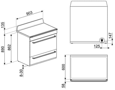 Smeg Serie Victoria Induktionsspis TR90IGR2 (90cm)