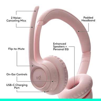 Logitech Zone 300 trådlöst headset (rosa)