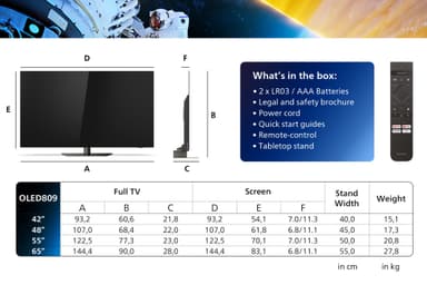 Philips 48" OLED809 4K OLED Ambilight Smart TV (2024)