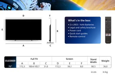 Philips 77" OLED809 4K OLED Ambilight Smart TV (2024)