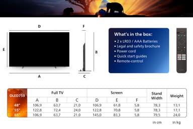 Philips 48" OLED759 4K OLED Ambilight Smart TV (2024)