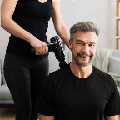 Massagepistol med slag & pulseringsprogram