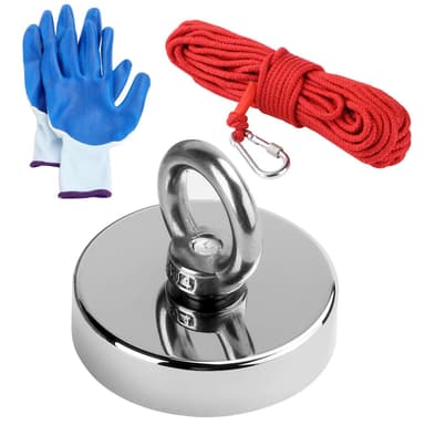 Neodymmagnet/fiskemagnet 180 kg med rep och handskar