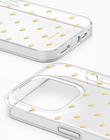Clear Case iPhone 15PR Golden Hearts