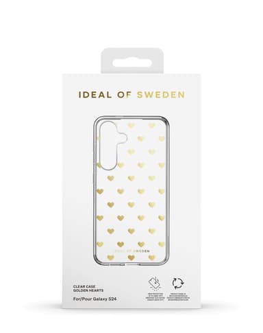 Clear Case Galaxy S24 Golden Hearts