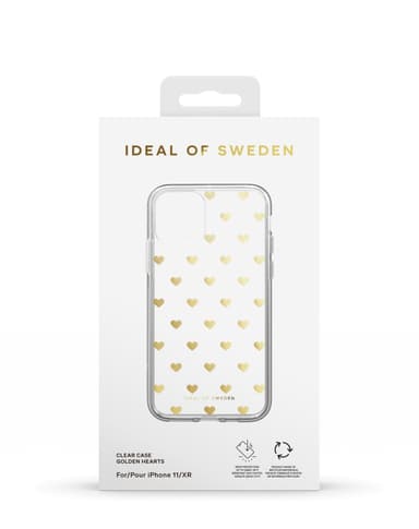 Clear Case iPhone 11/XR Golden Hearts
