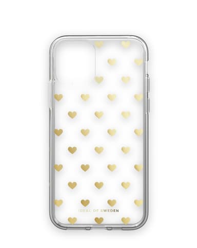 Clear Case iPhone 11/XR Golden Hearts