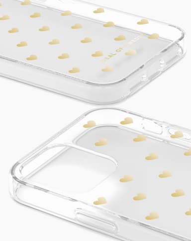 Clear Case iPhone 11/XR Golden Hearts
