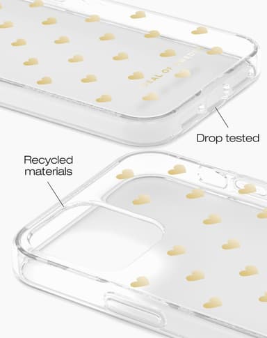 Clear Case iPhone 11/XR Golden Hearts