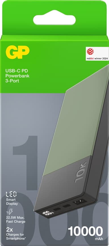GP M2+ 10,000mAh powerbank (grön)