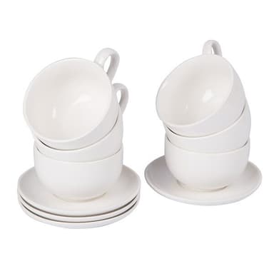 Cappuccinokoppar med fat 6-pack