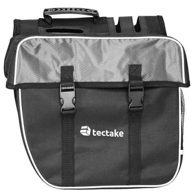 tectake Cykelväska med reflexränder 35 l - svart