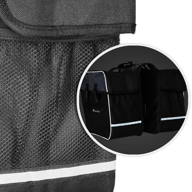 tectake Cykelväska med reflexränder 35 l - svart