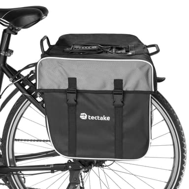 tectake Cykelväska med reflexränder 35 l - svart