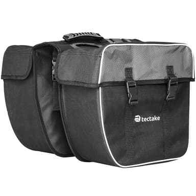 tectake Cykelväska med reflexränder 35 l - svart